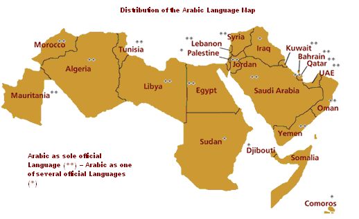 Arabic language map